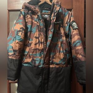 Timberland Kids Camo Jacket - Brown and Green